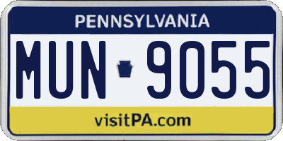 PA license plate MUN9055