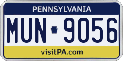 PA license plate MUN9056