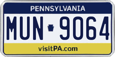 PA license plate MUN9064