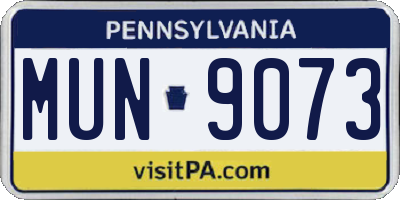 PA license plate MUN9073