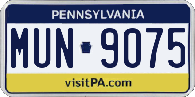 PA license plate MUN9075