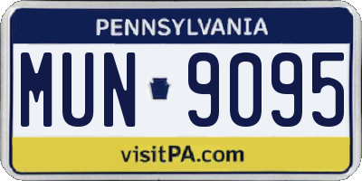 PA license plate MUN9095