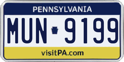 PA license plate MUN9199