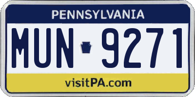 PA license plate MUN9271