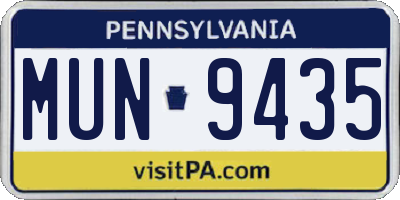 PA license plate MUN9435