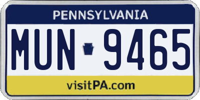 PA license plate MUN9465