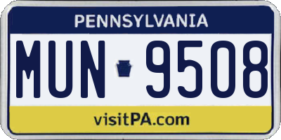 PA license plate MUN9508
