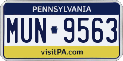 PA license plate MUN9563