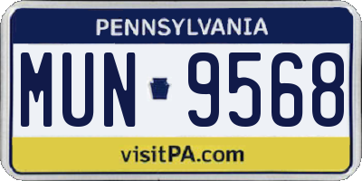 PA license plate MUN9568