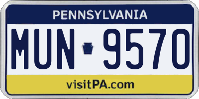 PA license plate MUN9570