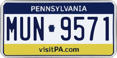 PA license plate MUN9571