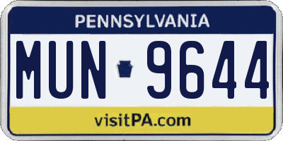 PA license plate MUN9644