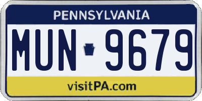 PA license plate MUN9679