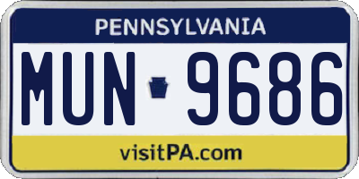 PA license plate MUN9686