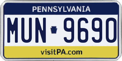 PA license plate MUN9690