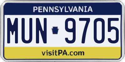 PA license plate MUN9705