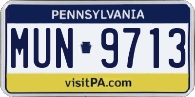 PA license plate MUN9713
