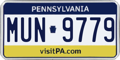 PA license plate MUN9779