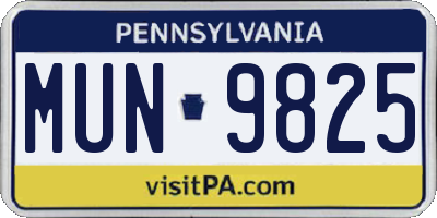 PA license plate MUN9825