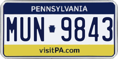 PA license plate MUN9843