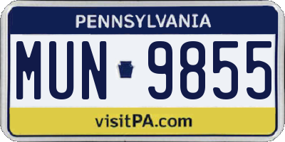 PA license plate MUN9855
