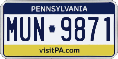 PA license plate MUN9871