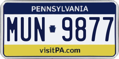 PA license plate MUN9877