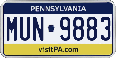 PA license plate MUN9883