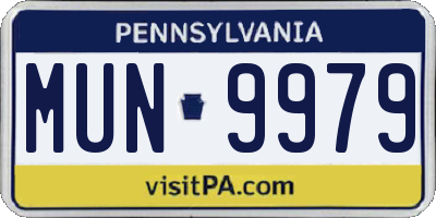 PA license plate MUN9979