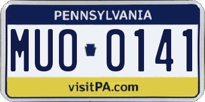 PA license plate MUO0141