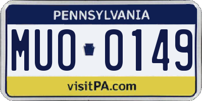 PA license plate MUO0149