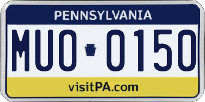 PA license plate MUO0150
