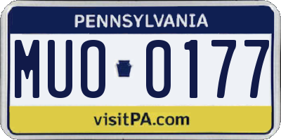 PA license plate MUO0177