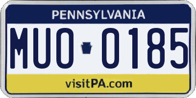 PA license plate MUO0185