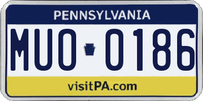 PA license plate MUO0186
