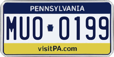 PA license plate MUO0199