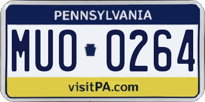 PA license plate MUO0264