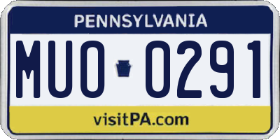 PA license plate MUO0291