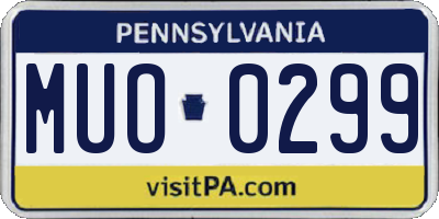 PA license plate MUO0299