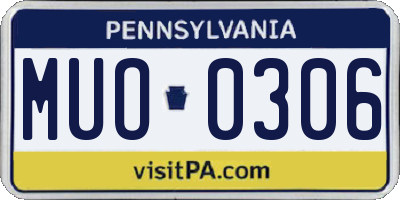 PA license plate MUO0306