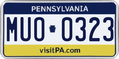 PA license plate MUO0323