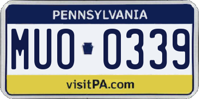 PA license plate MUO0339