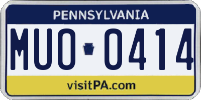 PA license plate MUO0414