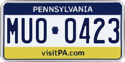 PA license plate MUO0423