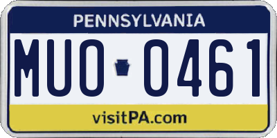 PA license plate MUO0461