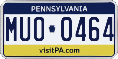 PA license plate MUO0464