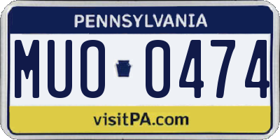 PA license plate MUO0474