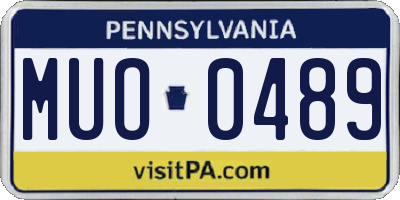 PA license plate MUO0489