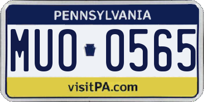 PA license plate MUO0565