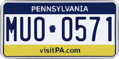 PA license plate MUO0571